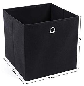 Set 6 cutii depozitare pliabile, Songmics, Negru, 30x30x30 cm