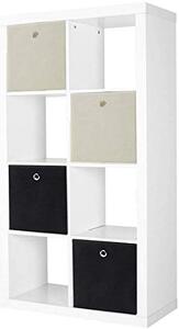 Set 6 cutii depozitare pliabile, Songmics, Negru, 30x30x30 cm