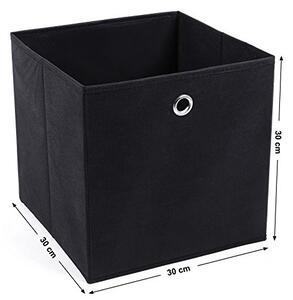 Set 6 cutii de depozitare din material tesut, Songmics, Negru, 30x30x30 cm