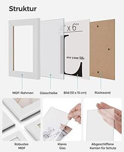 Rama foto, Songmics, Alb, 63.3x63.3x3.6 cm