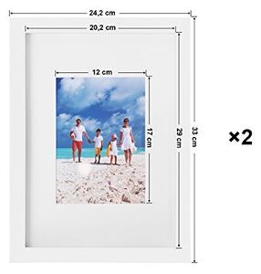 Set 2 rame foto, Songmics, Alb, 24.2x33x1.8 cm