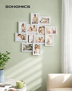 Rama foto, Songmics, Alb, 63.3x63.3x3.6 cm