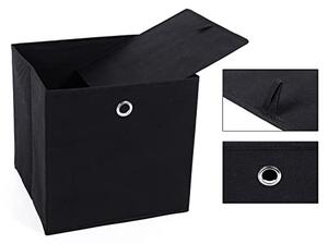 Set 6 cutii depozitare pliabile, Songmics, Negru, 30x30x30 cm