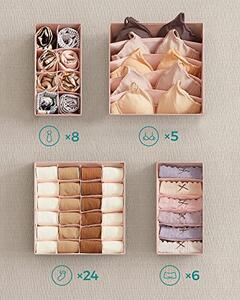 Set 4 cutii depozitare pliabile, Songmics, Roz, 32x32x10 cm
