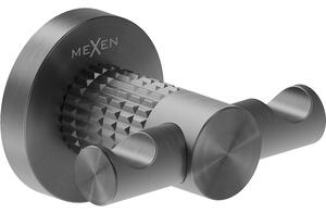 Mexen Triv, cârlig dublu pentru prosoape, montat pe perete, grafit mat, 70A33012-66