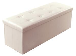 Bancheta de depozitare Otoman Songmics Bej 110x38x38 cm