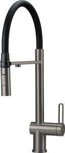Deante Magnetic, baterie chiuvetă cu racord filtru apă și gură elastică, grafit, BRM_D75M