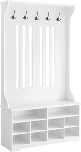 Cuier cu pantofar Vasagle Alb 100x35x180 cm