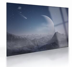 Tablou pe sticlă - Cer deasupra stâncilor (70x50 cm)