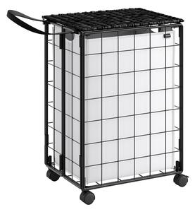 Cos de rufe Songmics, Negru, LCB290B12, 46 x 33 x 65 cm