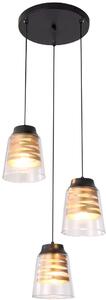 Rabalux Zenaida lampă suspendată 3x60 W negru-transparent-auriu 3545