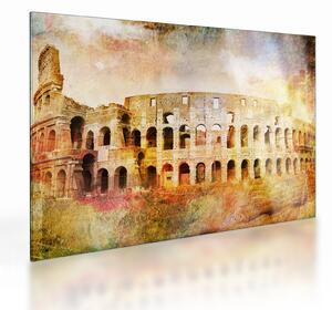 Tablou pe sticlă - Pictură digitală, Colosseum, Roma, Italia (70x50 cm)