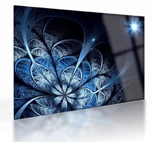 Tablou pe sticlă - Floare albastru închis (70x50 cm)