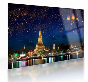 Tablou pe sticlă - Lampioane norocului, Bangkok (70x50 cm)