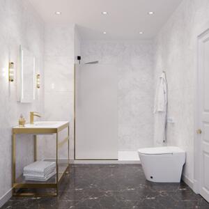 Erga Paris, Paravan de duș Walk-In 50x200 cm, sticlă mată 8mm, profil auriu mat, ERG-V02-PARIS-050x200-FR-GB