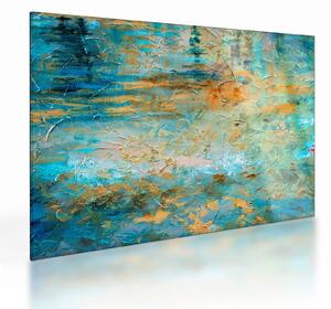 Tablou pe sticlă - Abstract albastru (70x50 cm)