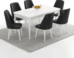 Babyface Madrid Set Masa Extensibila 80 x 130-170 cm si Scaune 6 Bucati Gri Antracit