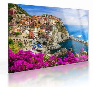 Tablou pe sticlă - Satul italian Manarola (70x50 cm)