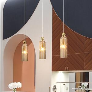 Maytoni Antic lampă susp, abajur sticlă cognac, reglabil, Auriu / Alamă, Camera de zi / sufragerie, Sticlă, Modern