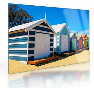 Tablou pe sticlă - Plaja Brighton, Melbourne, Australia (70x50 cm)