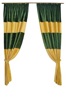 Set draperii Velaria bej-smarald, 2x140x260 cm
