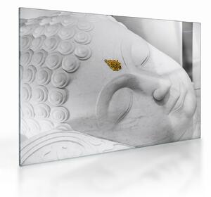 Tablou pe sticlă - Buddha alb (70x50 cm)