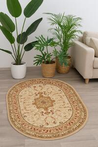 Covor Clasi Sufragerie, Model Lotos 523 100, Bej Crem, Oval Oval, 60x110