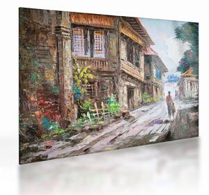 Tablou pe sticlă - Satul filipinez, Asia (70x50 cm)