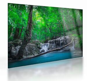 Tablou pe sticlă - Cascada Erawan, Kanchanaburi, Thailanda (70x50 cm)
