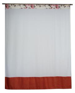 Perdea Velaria in ivoire cu bordura portocalie, 170x195 cm
