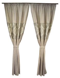 Set draperii Velaria silver cu model baroc, 2 120x225 cm