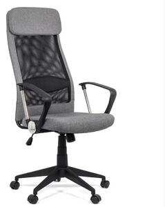 Scaun de birou VORTEX, tetiera captusita, Mesh + Stofa, Gri