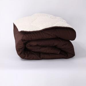 Pilota De Iarna Sherpa Mocca Cu Blanita - Moale Si Confort Absolut 200X210 Cm