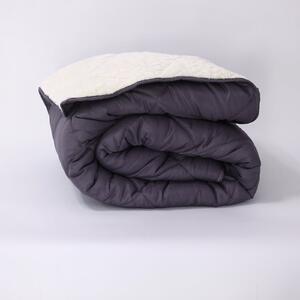 Pilota De Iarna Sherpa Indigo Cu Blanita - Moale Si Confort Absolut 150X210 Cm
