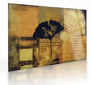 Tablou pe sticlă - Frunza ginkgo (70x50 cm)