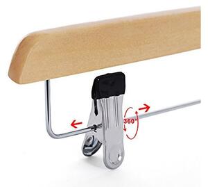 Set 8 umerase pentru pantaloni, Songmics, Lemn, Natural, CRW008-8, 35.5 cm