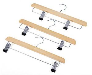 Set 8 umerase pentru pantaloni, Songmics, Lemn, Natural, CRW008-8, 35.5 cm