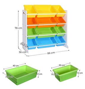 Consola de depozitare pentru copii, Songmics, 4 culori, GKR04W, 86 x 26 x 78 cm