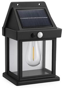 Lampă solară LED de perete Pufo cu senzor de mișcare, iluminat exterior pentru curte, grădină și terasă
