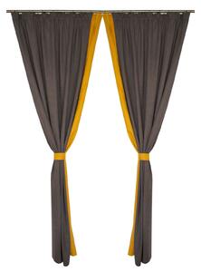 Set draperii Velaria gri-galben, 2 150x260 cm
