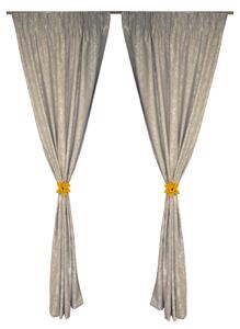 Set draperii Velaria gri cu imprimeu, 2x150x260 cm