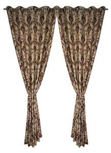 Set draperii Velaria baroc grena cu capse, 2 150x265 cm