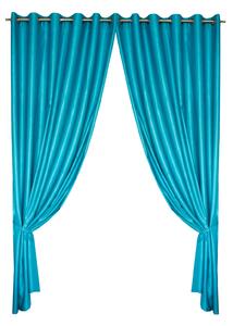 Set draperii Velaria soft turcoaz cu capse, 2 160x265 cm