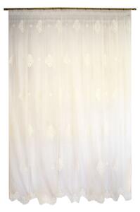 Perdea Velaria tiul alb cu motiv baroc brodat, 300x245 cm