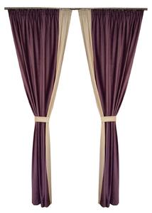 Set draperii Velaria catifea mov-bej, 2 140x260 cm