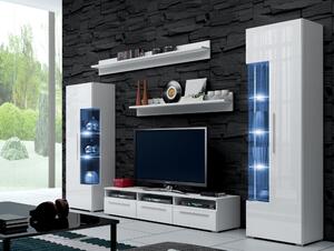 Z0ND0 Mobilier living Ramon I (alb + alb lucios) (cu iluminat). 611012