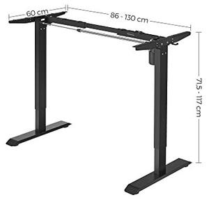 Cadru birou reglabil, Songmics, Negru, 86-130x60x71.5-117 cm