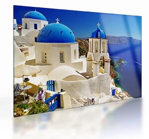 Tablou pe sticlă - Santorini, Grecia (70x50 cm)