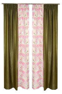 Set draperii fagure roz, 2 130x260 cm