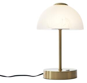 Lampă de masă de design aurie cu sticlă opal, incl. LED cu dimmer - Joya